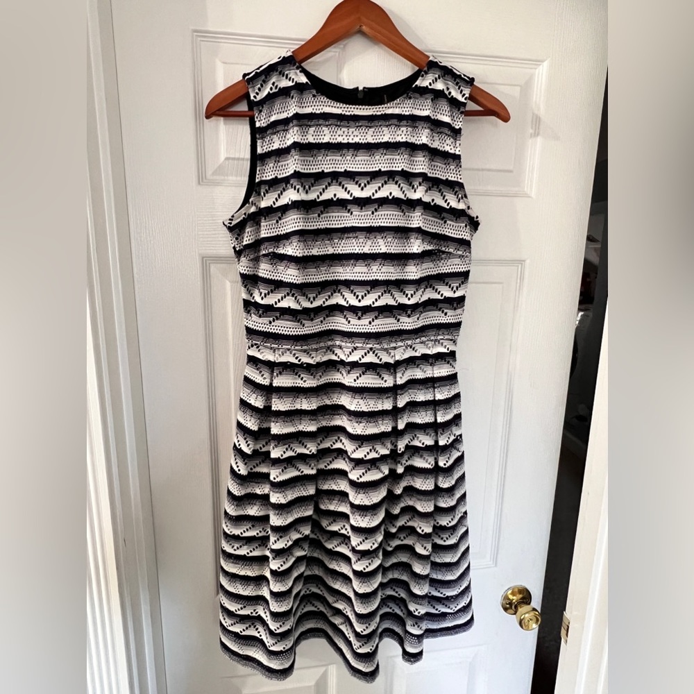 Navy and White Dress- Wedding Guest- Size 10
